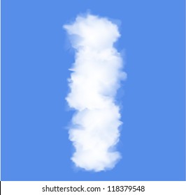 Letter I cloud shape