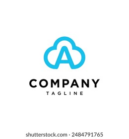 Letter A Cloud Techno logo icon vector template.eps