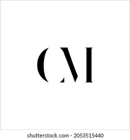 Letter CM In Black Color Logo