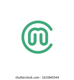 Letter CM circle logo design initial