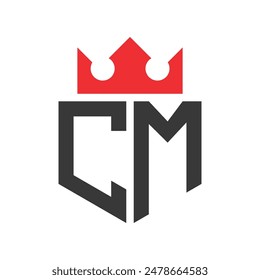 Letter CM Crown Logo. Crown on Letter CM Logo Design Template