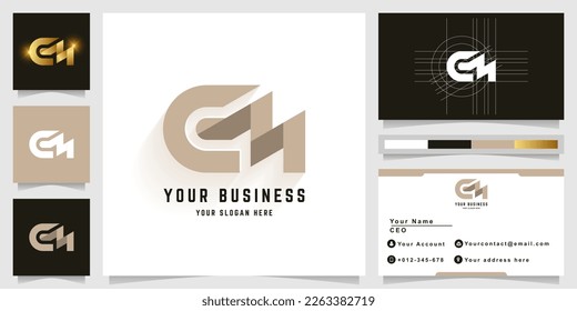 Letter CM or GM monogram logo with business card design