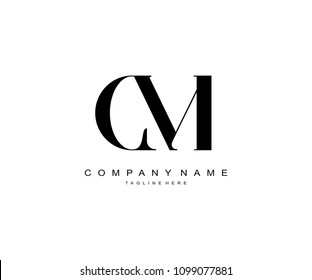 Letter CM Linked Minimal Modern Logo Design