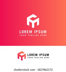 Letra CM Logo con concepto hexagonal. Diseño del logotipo del vector de la empresa de ilustraciones de plantilla.