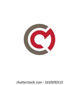 letter CM logo icon vector with circle