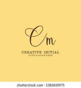 Letter Cm Logo. Initial Letter Design Vector Luxury Colors