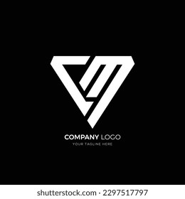 Letter CM logo vector template. svg
