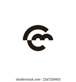 Letter Cm mC C m circle geometric symbol simple logo vector