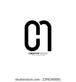 Letra Cm o Mc formas abstractas únicas creativas logotipo de monograma alfabético