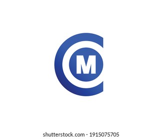 plantilla vectorial de diseño de logotipo cm de letra y mc