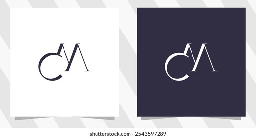 letter cm mc logo design vector