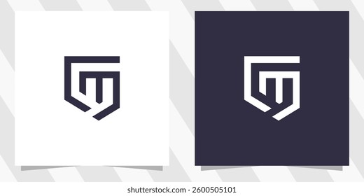 letter cm mc logo design vector