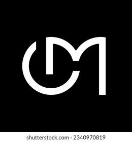 Letter CM or OM minimalist monogram logo