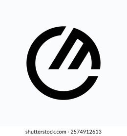 Letter Cm with round shape creative monogram logo
