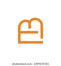 vector de línea de enlace geométrico simple cm de letra 