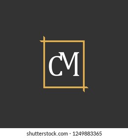 Letter CM Square Frame Creative Abstract Business Logo