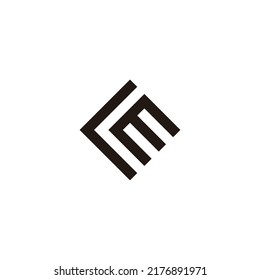Letter Cm square, line geometric symbol simple logo vector