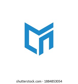 letter cmn simple abstract simple flat geometric logo vector