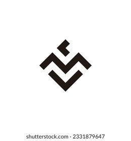 Letter cMv square geometric symbol simple logo vector