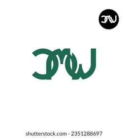 Diseño de logotipo de monograma CMW Carta