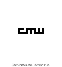 Letter cmw square connect geometric symbol simple logo vector