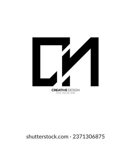 Letter Cn or Cm creative line shape modern unique monogram logo design