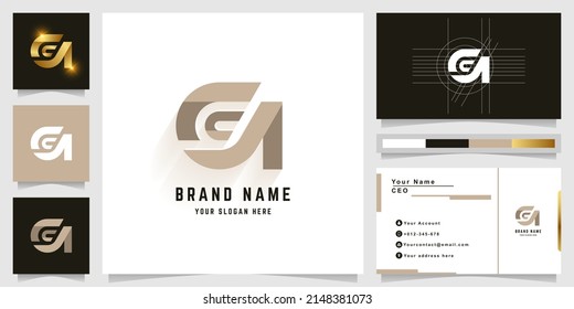 Letter CN or GN monogram logo with business card design