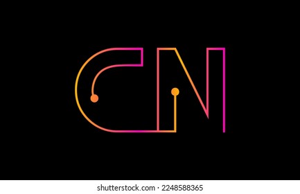 Diseño del logotipo CN de la letra. vector de diseño de monograma del logotipo CN