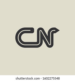 Letter CN pencil shape logo design. Link icon in flat style isolated on grey background. Graphic alphabet symbol for your corporate business identity, website, app, UI. Arts logo design inspiration.