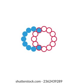 letter co dots circles geometric logo vector 