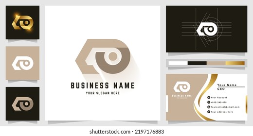 Letter Co or La monogram logo with business card design