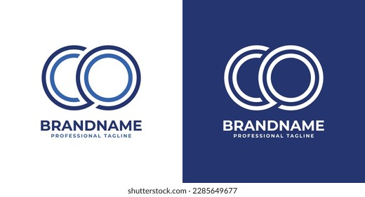 Letter CO Line Monogram Logo, suitable for any business with CO or OC initials.