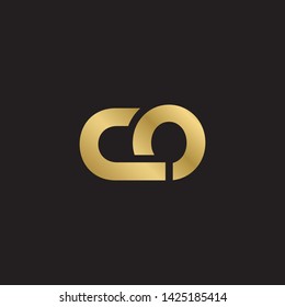 Letter co linked lowercase logo design template elements. Gold letter Isolated on black  background. Suitable for business, consulting group company.
