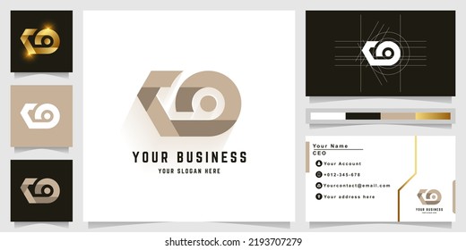 Letter CO or LO monogram logo with business card design