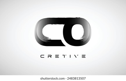 Letter CO logo logotype icon concept with brush style, and joining letter logo design vector	