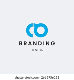 Letra "CO" logo diseño de Plantilla