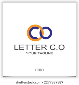 letter co or o and c  logo premium elegant template vector eps 10