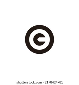 Letter cO Oc c O circle geometric symbol simple logo vector