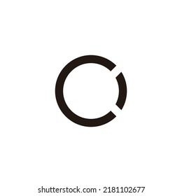 Letter Co oC C o circle, line geometric symbol simple logo vector