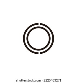 Letter co oc c o circle, lines geometric symbol simple logo vector