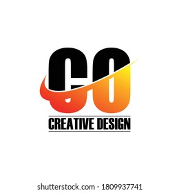 Letter CO simple logo design vector
