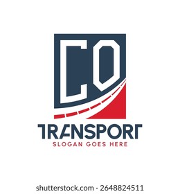 Letter CO Transport Logo Design. Modern CO Road Logo for Delivery, Transport Company and Fleet Business
