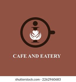 Letter I with Coffee Flower Art and Cup for Cafe, Coffee Shop, Coffee Bean Company Logo Idea Template