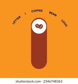 I Letter coffee logo. 
creative coffee bean design. 
initial brand template.vector design