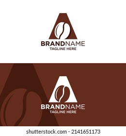 Letter A Coffee Logo Design Template Inspiration, Vector Illustration.