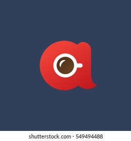 Letter A coffee logo icon design template elements