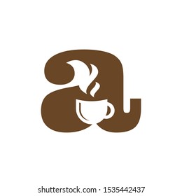 Letter A Coffee Shop and Cafe Restaurant Logo Vector Design