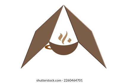Letra A logotipo de café y té, ilustración vectorial 