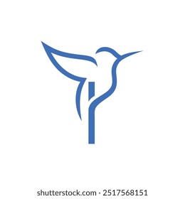 Letter I Colibri Logo Design Vektorsymbol Grafik Emblem Symbol Illustration