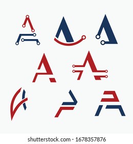 Plantilla de diseño de logotipo de colección Carta A